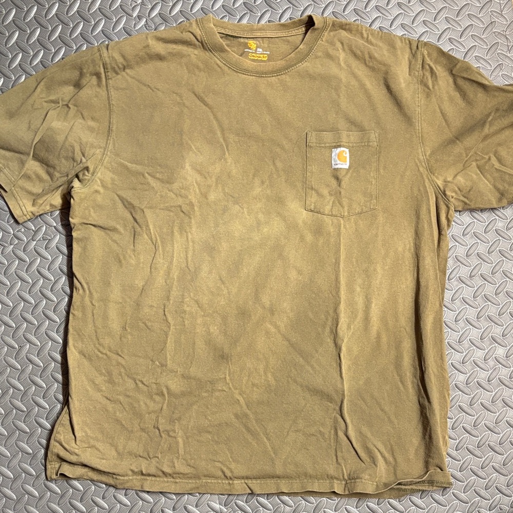 Carhartt Men's Tan Short Sleeve Tee with Pocket